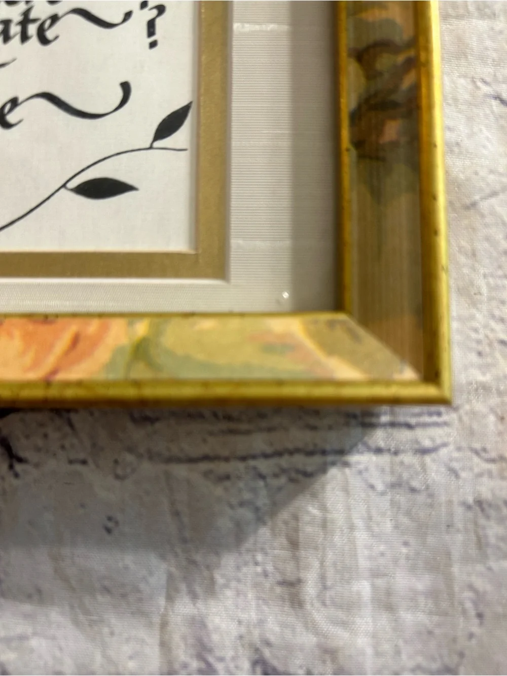 FRAMED CALLIGRAPHY HUMOROUSLY LISTS THE BIG QUESTIONS OF LIFE FLORAL FRAME